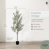 6FT Artificial Olive Tree Measures