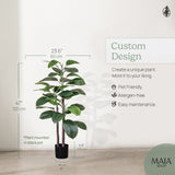 4FT Artificial Rubber Tree